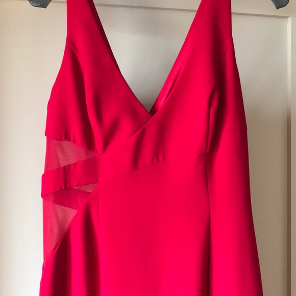 Jay Godfrey Red evening gown with side mesh panel. - Picture 3 of 6